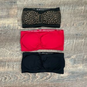 3 Bralette Bandeaus w/ Removable Pads - size S/M